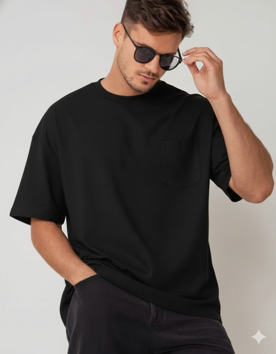 Deshvara Premium Oversized Cotton T-Shirt for Men & Women – Solid Plain Casual Wear